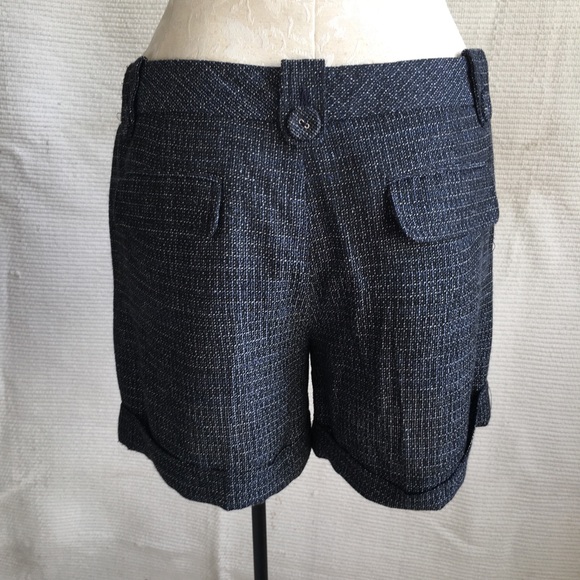 HVOFFRS Anthro NWOT Silk Tweed Dressy Shorts Blue - Picture 5 of 8